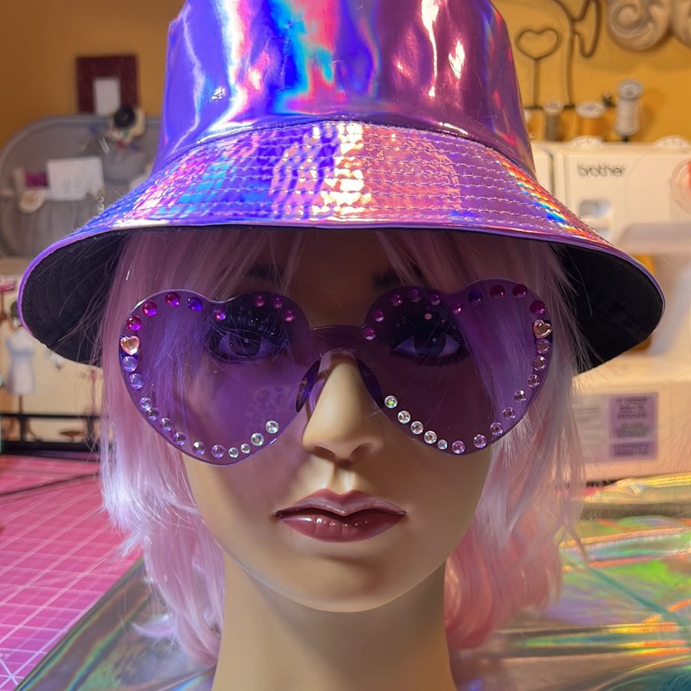 New Holographic Purple Bucket Hat